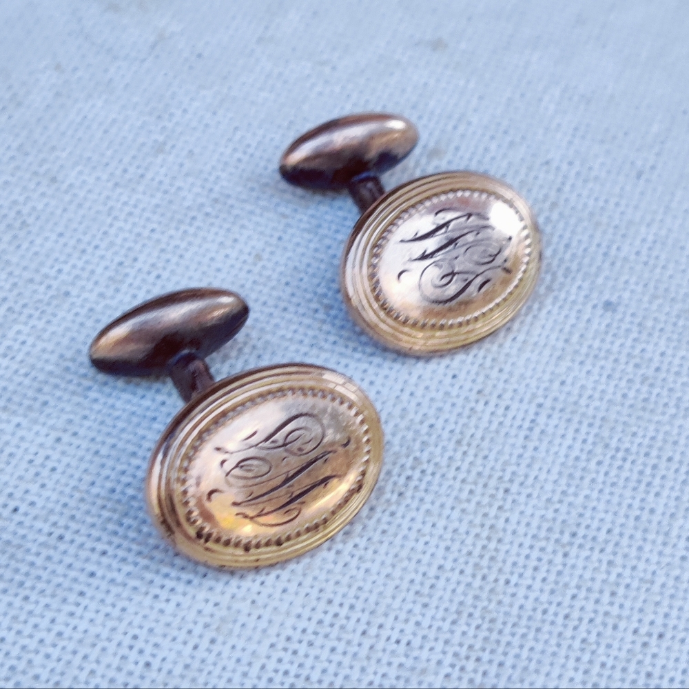 Antique EIF & CO Victorian gold cuff links